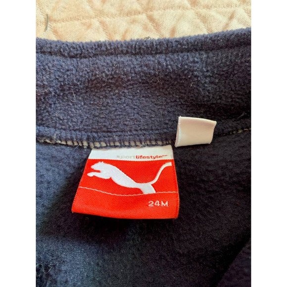 5/ $25 𝅺PUMA Blue and Gray Fleece Jacket 24M - Picture 5 of 8